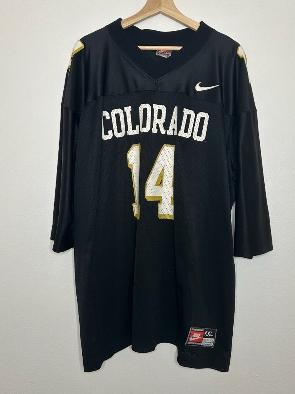 Rare Vintage 90s Nike Colorado Buffaloes #14 Koy Detmer Football Jersey Size XXL
